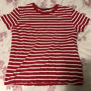 Brandy Melville white and red striped top